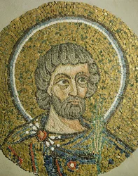 Heiliger Barbaziano: Fragment eines Mosaiks aus der Basilika Ursiana, der ehemaligen Kathedrale von Ravenna